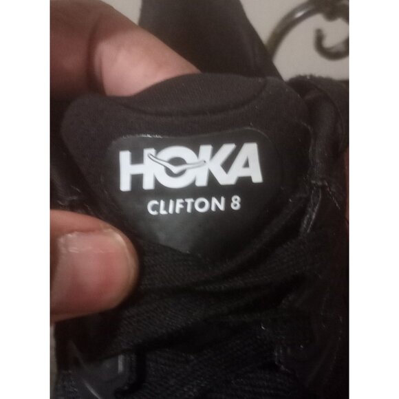 Hoka One One Clifton 8 Womens Size 7.5B 1119394 BWHT Black White Shoes - Picture 7 of 13